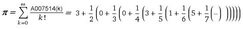 Pi Summe mit A007514